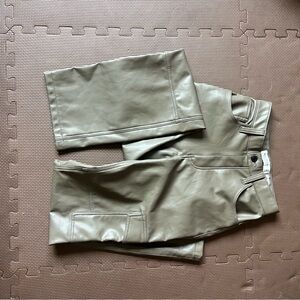 Abercrombie & Fitch Tan/Gray Curve Love Pants Size 24|00 Vegan Leather